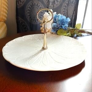 Lenox Special Greenfield Single Server Tray with Handle Cake Plate Desser Server